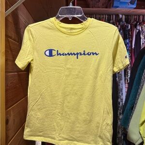 Champion Bright Yellow Tee with Blue Logo